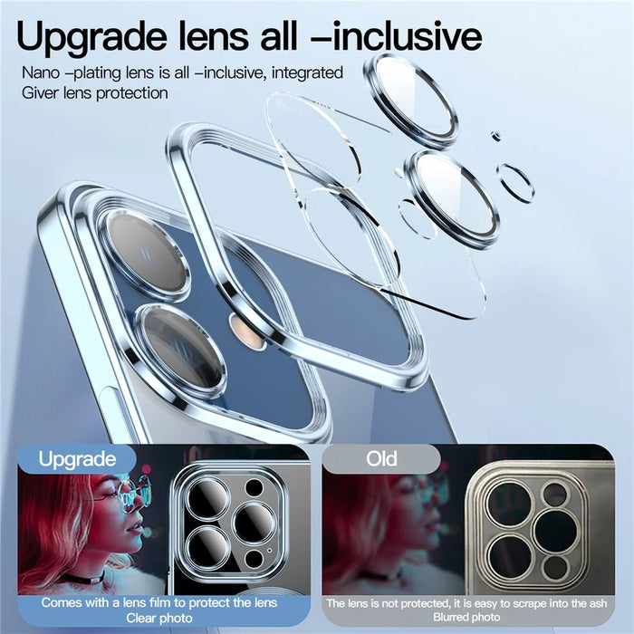 For iPhone 12 Phone Case TPU Phone Back Cover Compatible with MagSafe - Baby Blue - 2