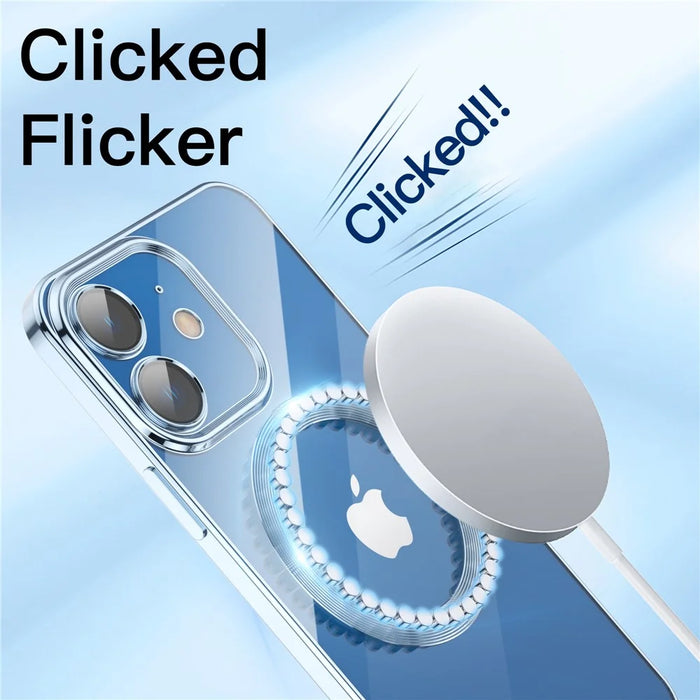 For iPhone 12 Phone Case TPU Phone Back Cover Compatible with MagSafe - Baby Blue - 4