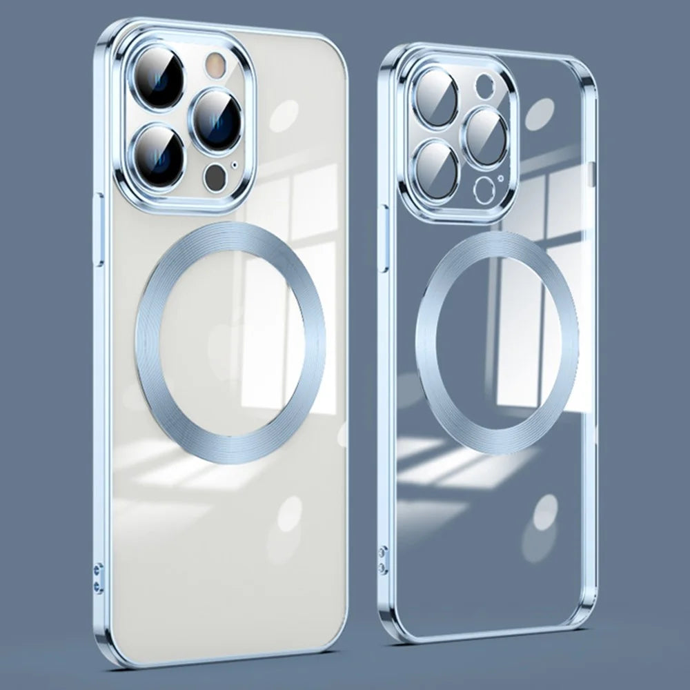 For iPhone 11 Pro Max Phone Case TPU Phone Back Cover Compatible with MagSafe - Baby Blue - 1