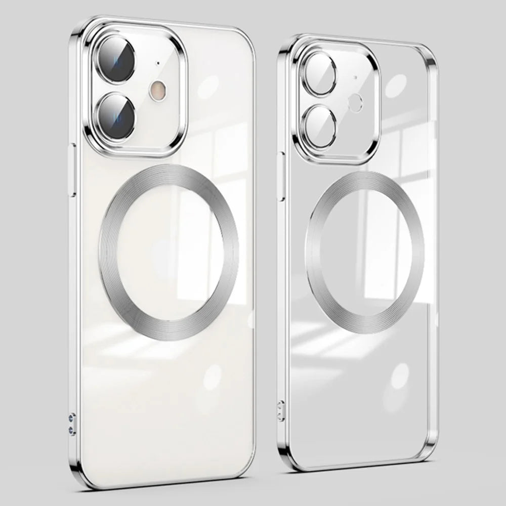For iPhone 11 Phone Case TPU Phone Back Cover Compatible with MagSafe - Silver - 1