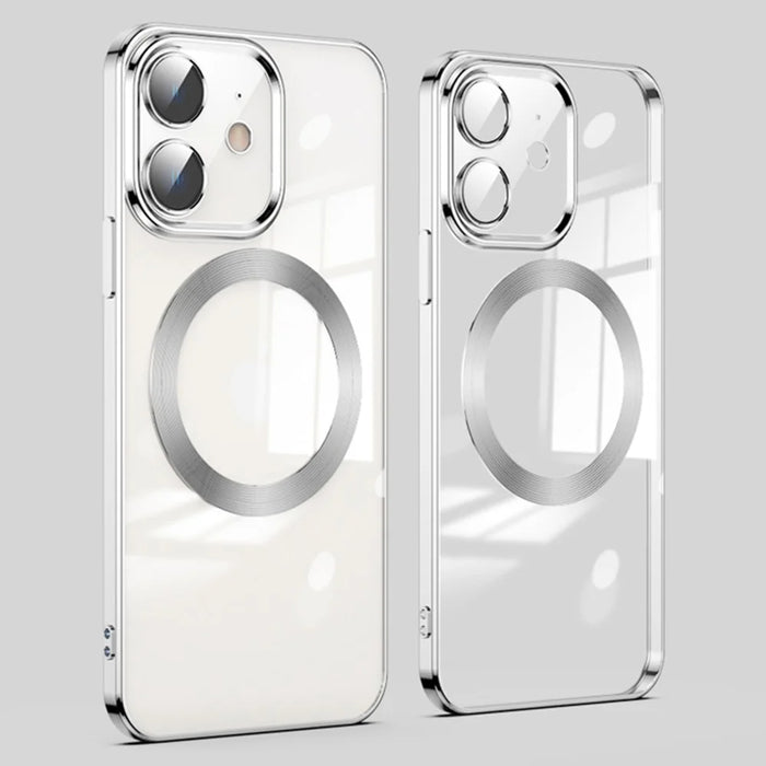 For iPhone 11 Phone Case TPU Phone Back Cover Compatible with MagSafe - Silver - 1