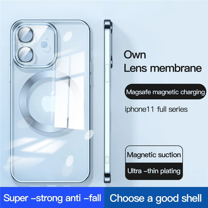For iPhone 11 Phone Case TPU Phone Back Cover Compatible with MagSafe - Silver - 2
