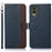 KHAZNEH For Nokia C32 Litchi Texture RFID Blocking Phone Case Leather Wallet Stand Anti-drop Cover - Blue - 1