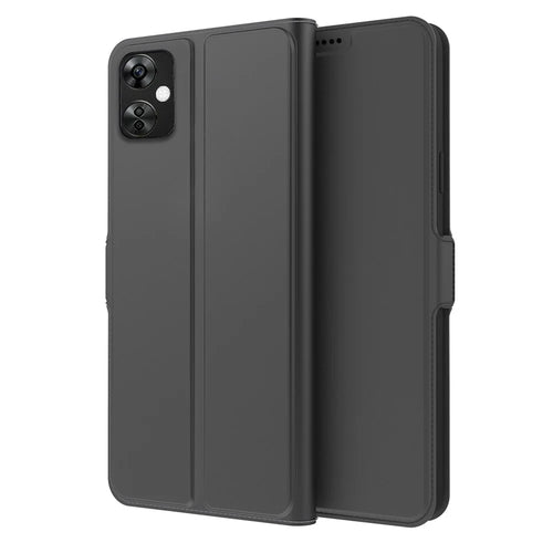 For OnePlus Nord CE 3 Lite 5G / Nord N30 5G PU Leather Card Slot Case Stand Flip Phone Cover - Black - 1