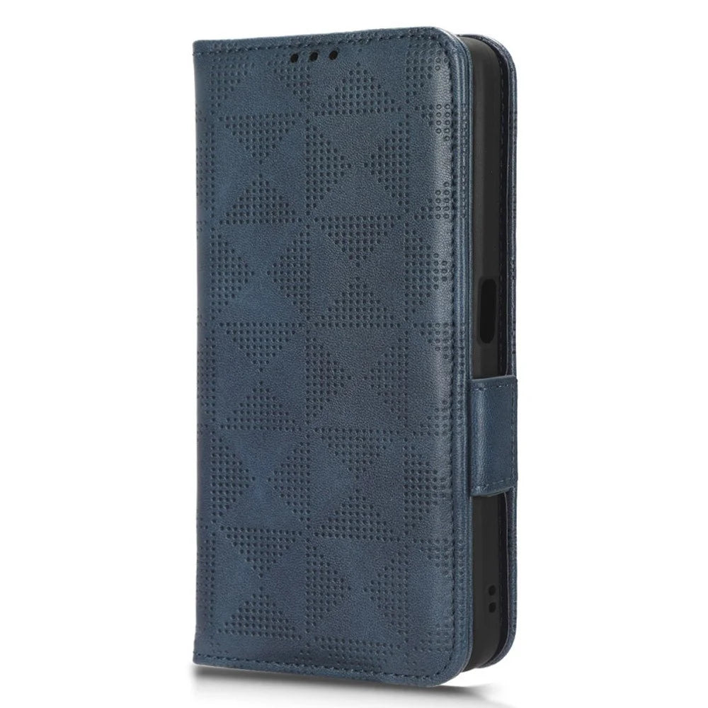For OnePlus Nord CE 3 Lite 5G / Nord N30 5G Phone Case Imprinted Triangle Stand Wallet PU Leather Cover - Blue - 7