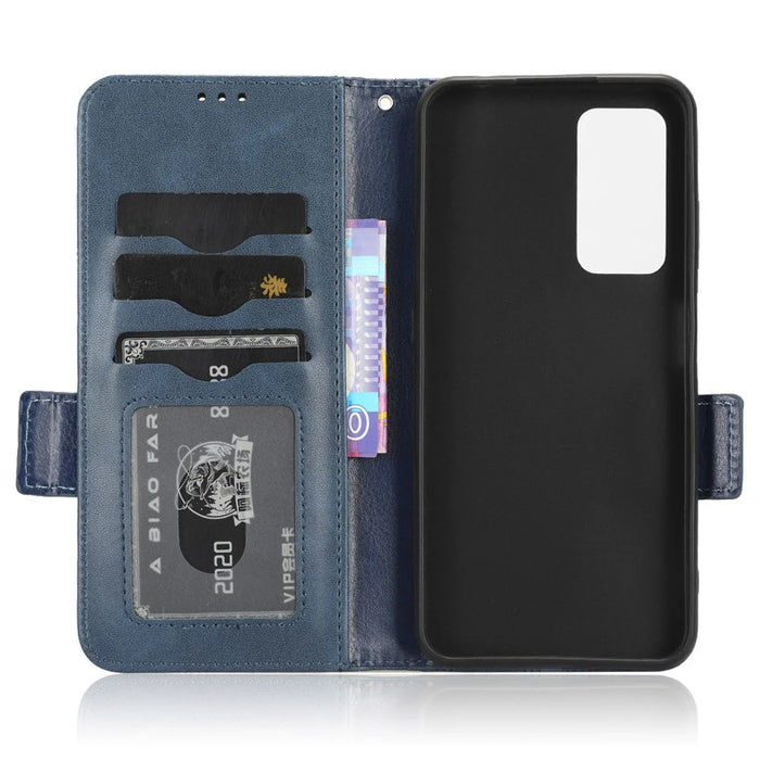 For Blackview A85 Imprinted Triangle Stand Wallet Phone Case TPU+PU Leather Phone Cover - Blue - 5