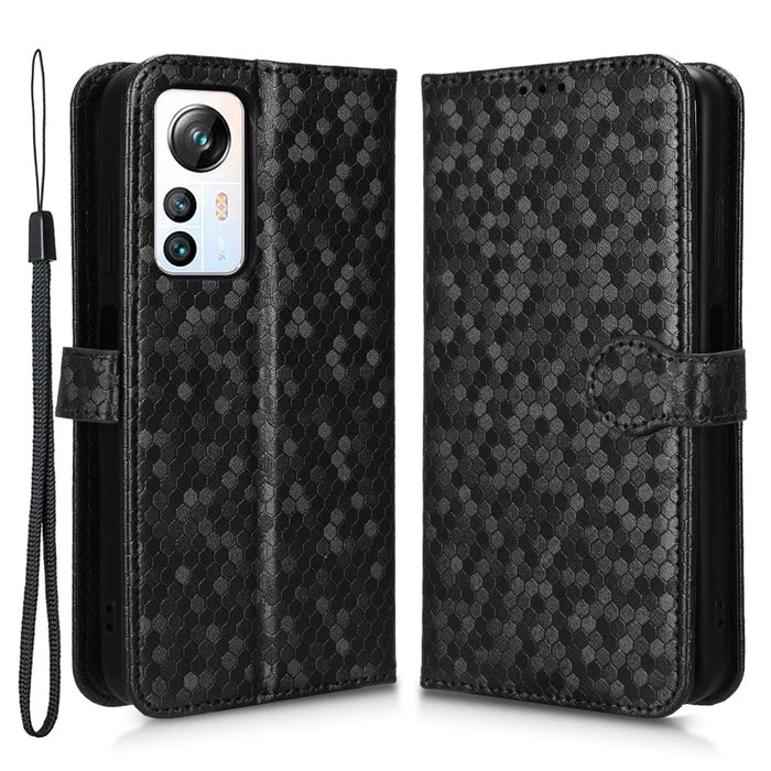 Phone Case for Blackview A85 Wallet Phone Case Dot Pattern Imprinted Leather Cover Shockproof Stand Phone Shell - Black - 1