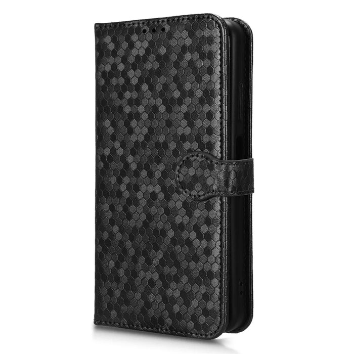 Phone Case for Blackview A85 Wallet Phone Case Dot Pattern Imprinted Leather Cover Shockproof Stand Phone Shell - Black - 6