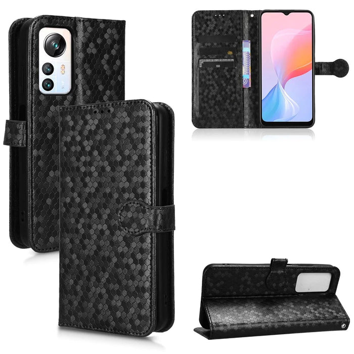 Phone Case for Blackview A85 Wallet Phone Case Dot Pattern Imprinted Leather Cover Shockproof Stand Phone Shell - Black - 7