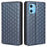 For Umidigi G1 / G1 Max Imprinted Rhombus Pattern PU Leather+TPU Cover Stand Phone Wallet Case - Blue - 1