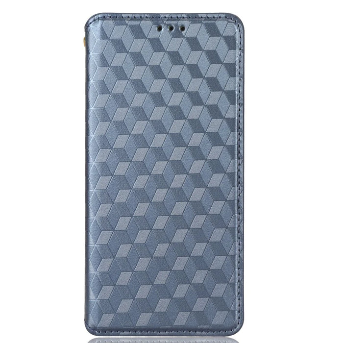For Umidigi G1 / G1 Max Imprinted Rhombus Pattern PU Leather+TPU Cover Stand Phone Wallet Case - Blue - 6
