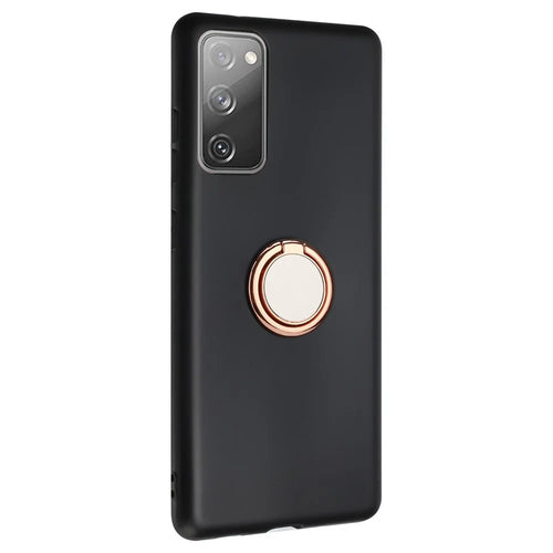 For Samsung Galaxy S20 FE / S20 FE 5G / S20 FE 2022 / S20 Lite Matte TPU Phone Cover with Ring Kickstand - Rose Gold - 1