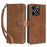 For TECNO Spark 10 Pro KI7 Mobile Phone Cover Stand Case PU Leather RFID Blocking Wallet with Strap - Brown - 1