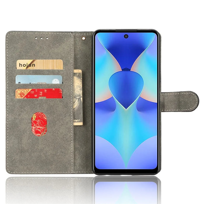 For TECNO Spark 10 Pro KI7 Mobile Phone Cover Stand Case PU Leather RFID Blocking Wallet with Strap - Brown - 2