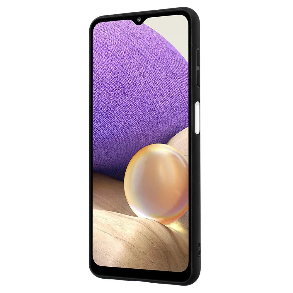 For Samsung Galaxy A13 4G / 5G / A04s 4G (164.7mm) / A04 4G (164.4mm) / M13 5G Phone Back Matte TPU Cover with Ring Kickstand - Black - 2