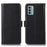 For Nokia G22 Genuine Cowhide Leather Phone Case RFID Blocking Wallet Stand Cover - Black - 1