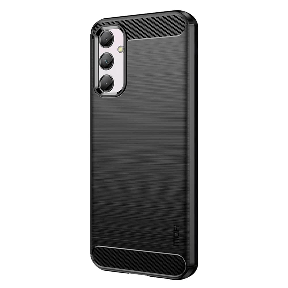 MOFI JK TPU Series-1 for Samsung Galaxy M14 5G Soft TPU Cover Carbon Fiber Brushed Phone Shell - Black - 2