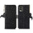 Phone Wallet Case for Nokia C32 , RFID Blocking Genuine Cow Leather Stand Phone Cover - Black - 1