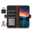 Phone Wallet Case for Nokia C32 , RFID Blocking Genuine Cow Leather Stand Phone Cover - Black - 3
