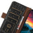 Phone Wallet Case for Nokia C32 , RFID Blocking Genuine Cow Leather Stand Phone Cover - Black - 5