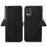 For Nokia C32 RFID Blocking Phone Wallet Case Genuine Cow Leather Stand Cover - Black - 1