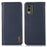 KHAZNEH For Nokia C32 RFID Blocking Case Genuine Cowhide Leather Stand Wallet Phone Cover - Blue - 1