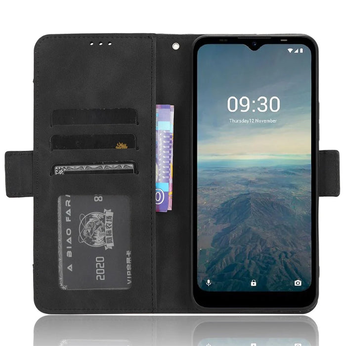 For Vodafone Smart T23 Wallet Phone Case Multiple Card Slots Phone Shell Leather Flip Cover with Stand - Black - 2
