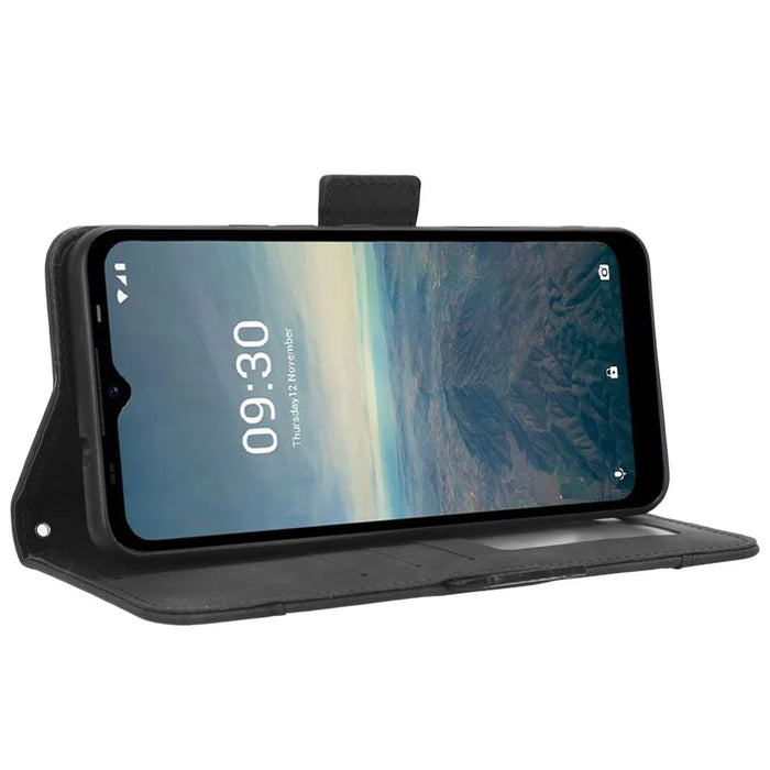 For Vodafone Smart T23 Wallet Phone Case Multiple Card Slots Phone Shell Leather Flip Cover with Stand - Black - 3