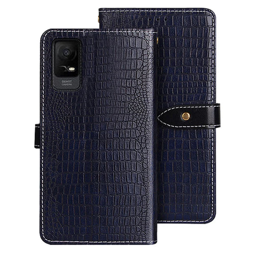 IDEWEI For TCL Ion X Leather Wallet Phone Case Crocodile Texture Folio Flip Cover with Stand - Blue - 1