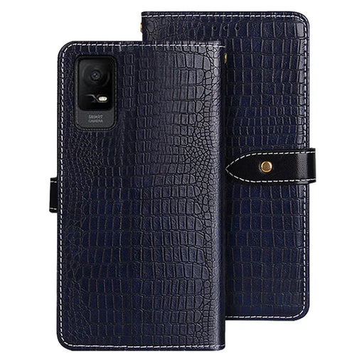 IDEWEI For TCL Ion X Leather Wallet Phone Case Crocodile Texture Folio Flip Cover with Stand - Blue - 1