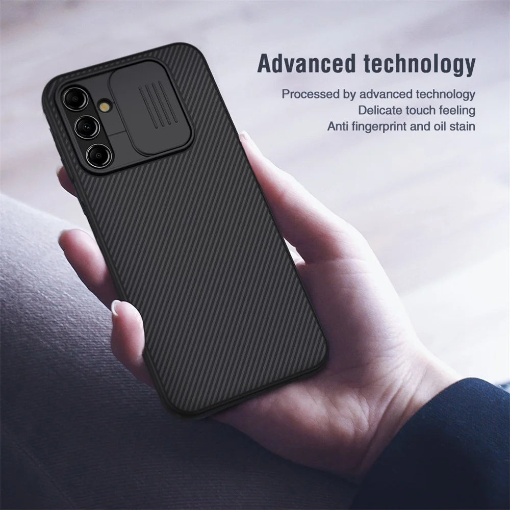 NILLKIN CamShield for Samsung Galaxy A14 5G / A14 4G Hard PC Case Slide Lens Protection Anti-Dust Phone Cover - Blue - 4