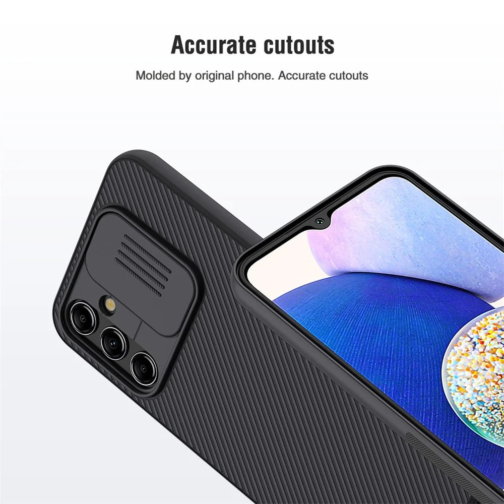 NILLKIN CamShield for Samsung Galaxy A14 5G / A14 4G Hard PC Case Slide Lens Protection Anti-Dust Phone Cover - Blue - 5