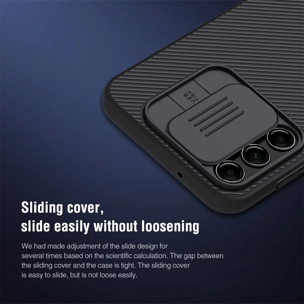 NILLKIN CamShield for Samsung Galaxy A14 5G / A14 4G Hard PC Case Slide Lens Protection Anti-Dust Phone Cover - Blue - 7