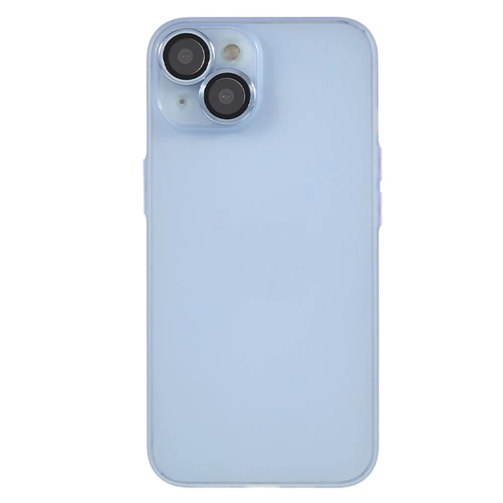 Protective Case for iPhone 13 Anti-Drop Matte TPU Phone Cover with Metal Camera Lens Frame - Blue - 1