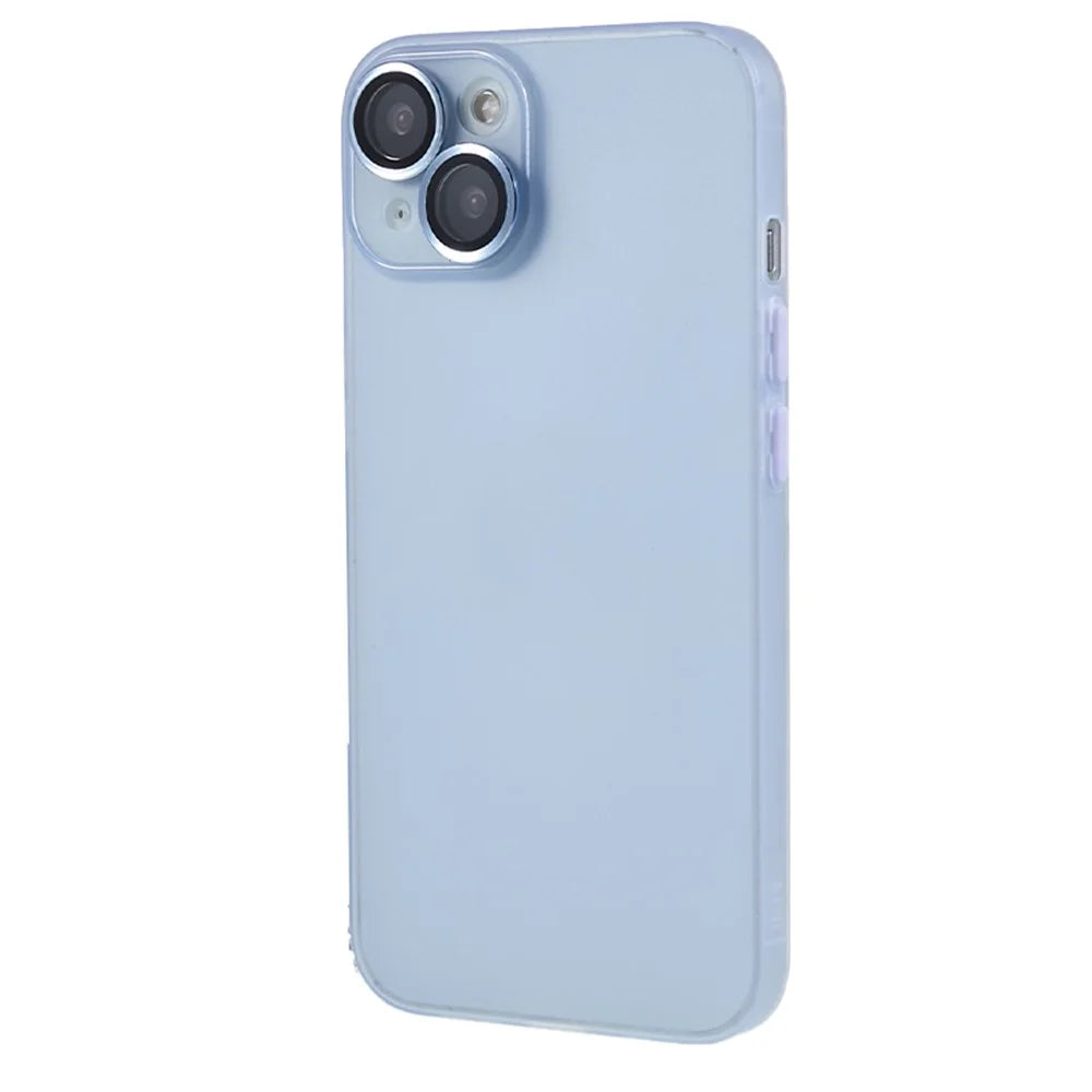 Protective Case for iPhone 13 Anti-Drop Matte TPU Phone Cover with Metal Camera Lens Frame - Blue - 3