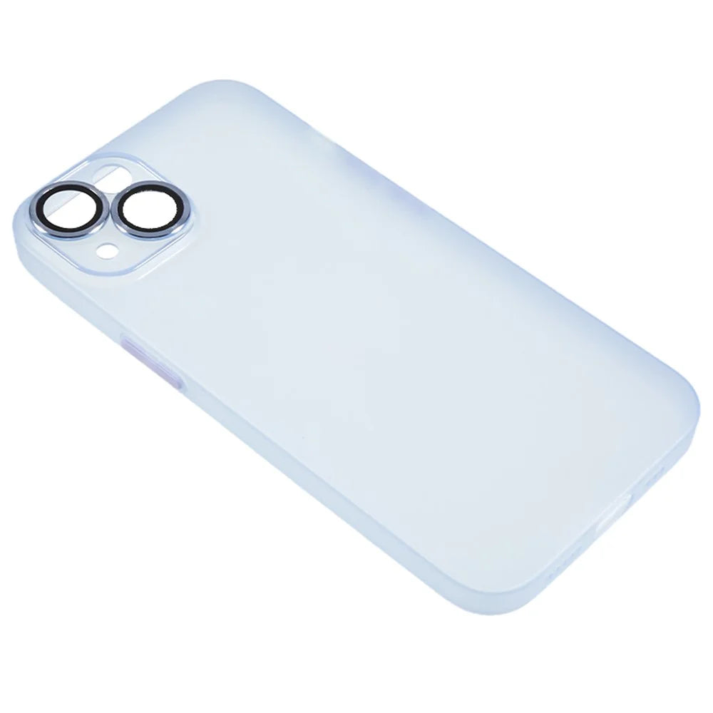 Protective Case for iPhone 13 Anti-Drop Matte TPU Phone Cover with Metal Camera Lens Frame - Blue - 4