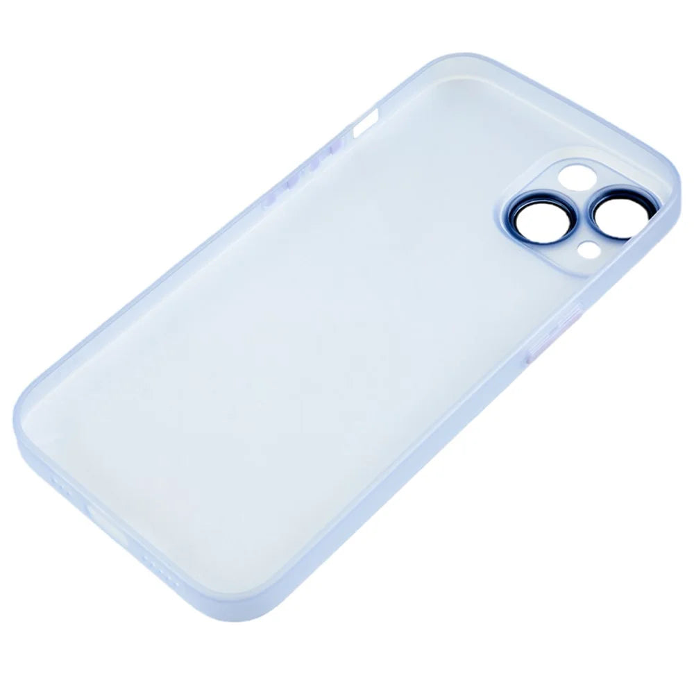Protective Case for iPhone 13 Anti-Drop Matte TPU Phone Cover with Metal Camera Lens Frame - Blue - 5