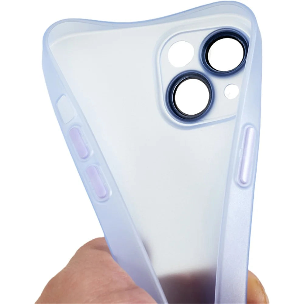 Protective Case for iPhone 13 Anti-Drop Matte TPU Phone Cover with Metal Camera Lens Frame - Blue - 7