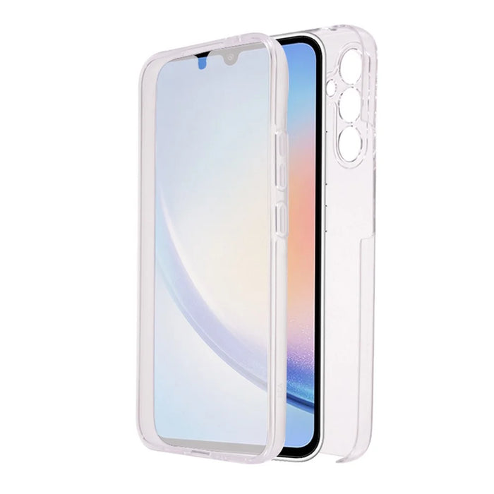 For Samsung Galaxy A34 5G TPU Frame + Acrylic Back + PET Front Cover Clear Phone Case Full Protection Cover - 1