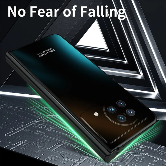 For vivo X Fold Hard PC Phone Case Anti-Drop Phone Shell Cover with Screen Protector - Black - 6