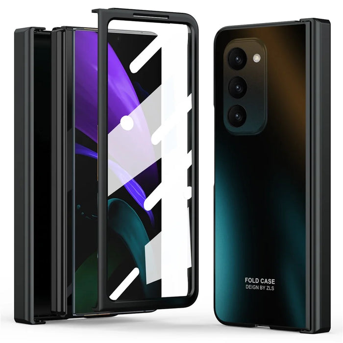 Hard PC Phone Case for Samsung Galaxy Z Fold2 5G Anti-Drop Protective Phone Shell Cover with Screen Film - Black - 1
