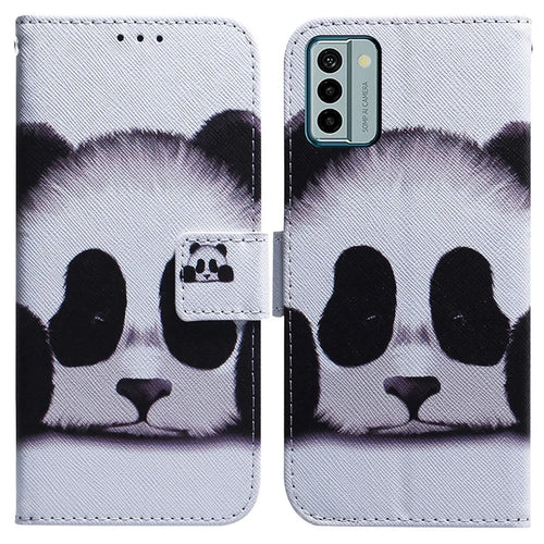 For Nokia G22 Pattern Printing Phone Case PU Leather Wallet Stand Shockproof Cover Shell - Panda - 1