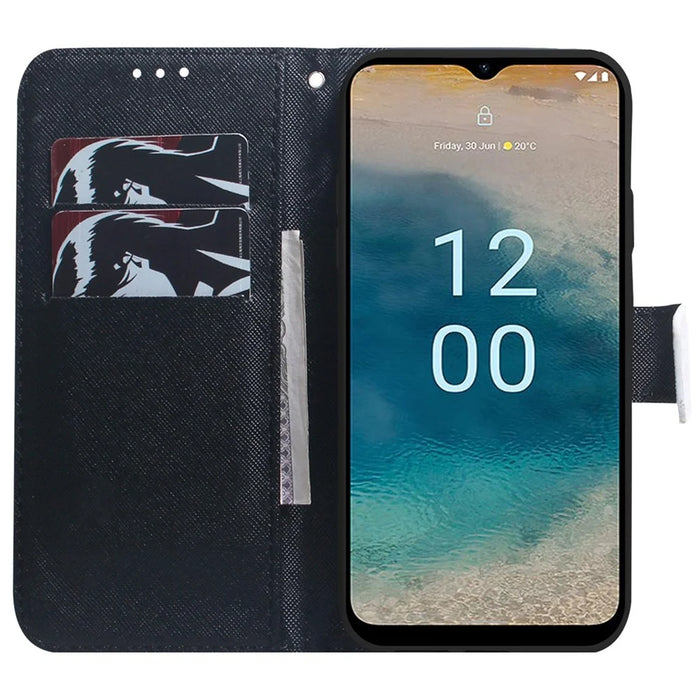 For Nokia G22 Pattern Printing Phone Case PU Leather Wallet Stand Shockproof Cover Shell - Panda - 2