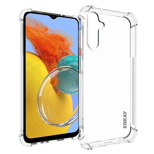 ENKAY HAT PRINCE For Samsung Galaxy M14 5G Anti-slip Strip Edge Phone Case Soft TPU HD Clear Phone Cover - 1