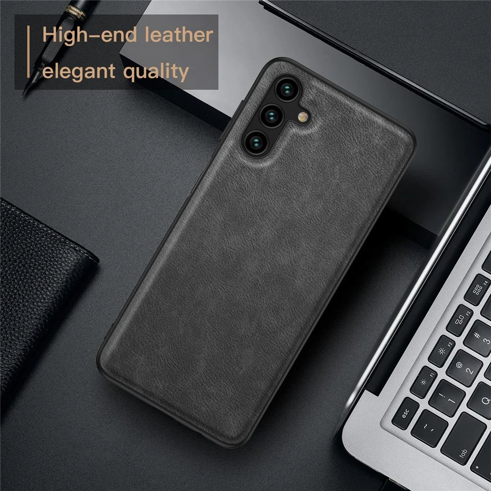 For Samsung Galaxy A24 4G (162.1 x 77.6 x 8.3mm) Vintage Phone Case PU Leather + TPU Scratch Resistant Back Cover - Brown - 7