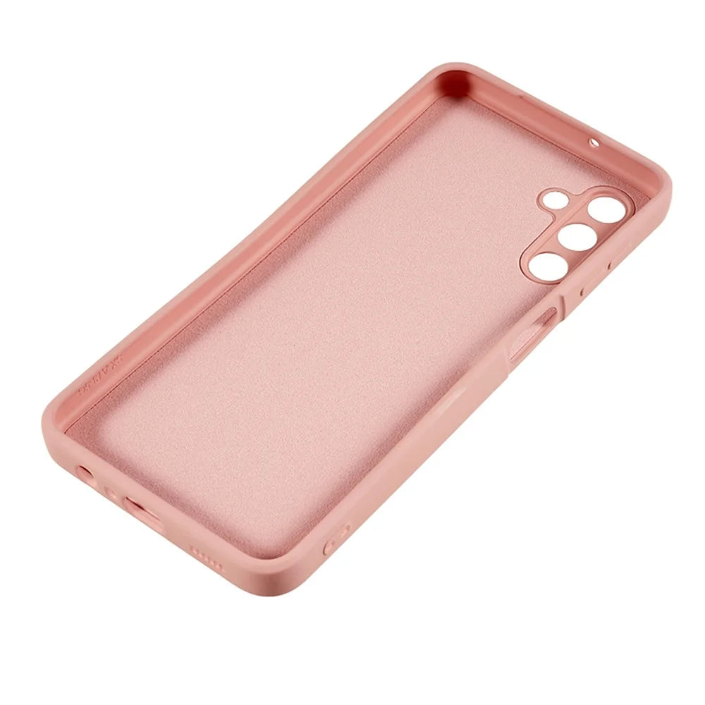 For Samsung Galaxy A13 5G Rubberized Phone Case Soft TPU Fiber Lining Cushion Shockproof Cover - Pink - 5