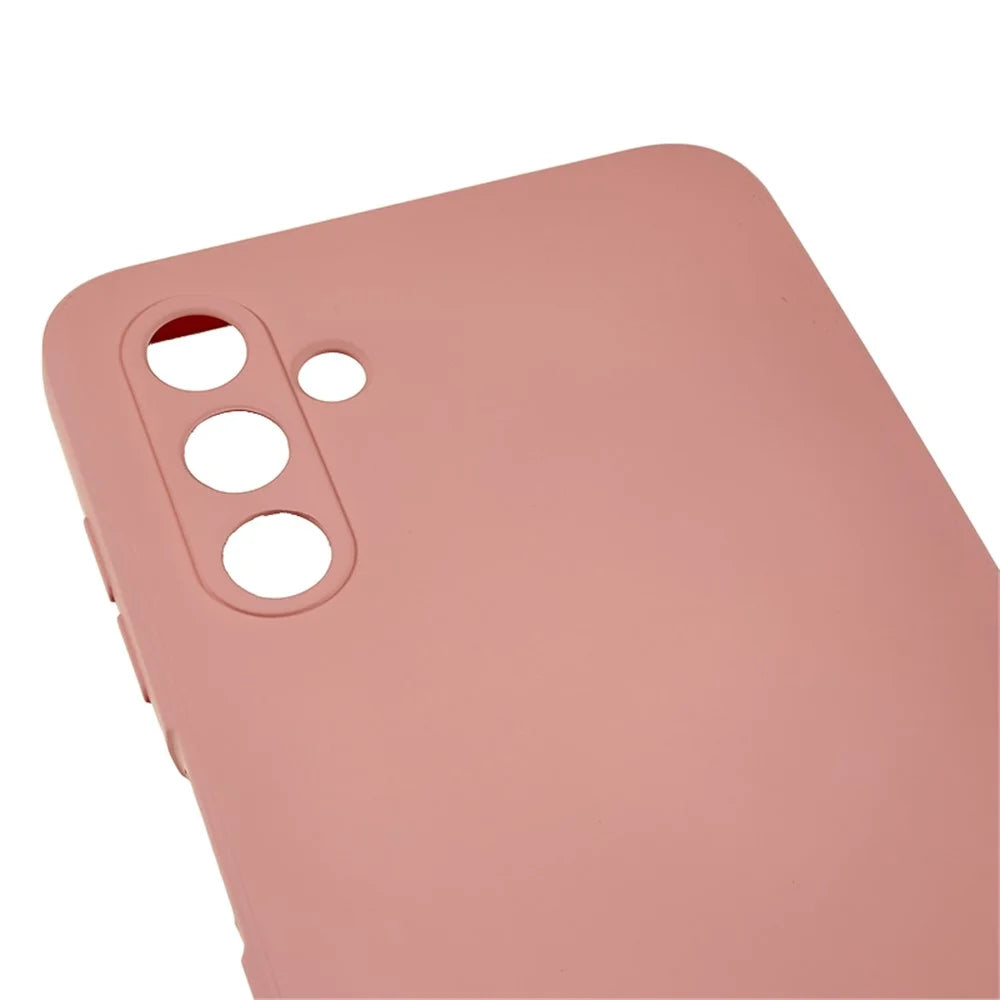 For Samsung Galaxy A13 5G Rubberized Phone Case Soft TPU Fiber Lining Cushion Shockproof Cover - Pink - 6