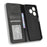 For TECNO Spark 10 4G PU Leather Vintage Phone Case Wallet Stand Folio Protective Cover - Black - 5