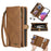 MEGSHI 017 Series For Samsung Galaxy A33 5G Detachable Magnet Cover Zipper Wallet PU Leather Flip Case with Wrist Strap - Brown - 1