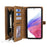 MEGSHI 017 Series For Samsung Galaxy A33 5G Detachable Magnet Cover Zipper Wallet PU Leather Flip Case with Wrist Strap - Brown - 2